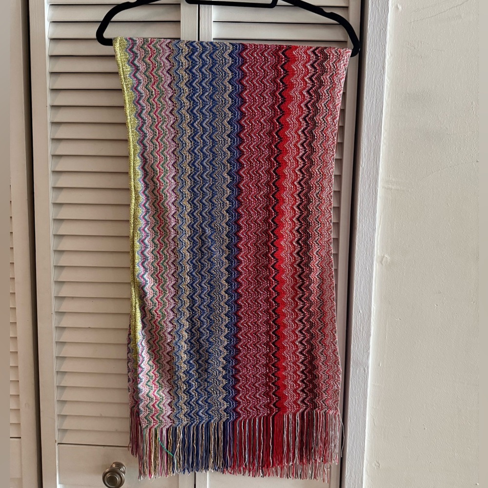 Missoni Multicolor Chevron Knit Pareo Sarong Wrap Skirt Beach Dress $840 NWT! - Picture 3 of 10